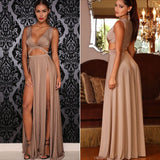 Sexy Dress Women Maxi Dress Cut Out Double Split. - Pole dancing shoes, Stripper shoes, stripper heels, pole shoes uk, Lingerie, Sexy dress, stripper clothes, Pleaser, Heels