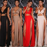 Sexy Dress Women Maxi Dress Cut Out Double Split. - Pole dancing shoes, Stripper shoes, stripper heels, pole shoes uk, Lingerie, Sexy dress, stripper clothes, Pleaser, Heels