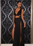 Sexy Dress Women Maxi Dress Cut Out Double Split. - Pole dancing shoes, Stripper shoes, stripper heels, pole shoes uk, Lingerie, Sexy dress, stripper clothes, Pleaser, Heels