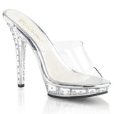 Fabulicious LIP-101SDT Clear , 5 Inch Heel, 3/4 Inch platform Slide